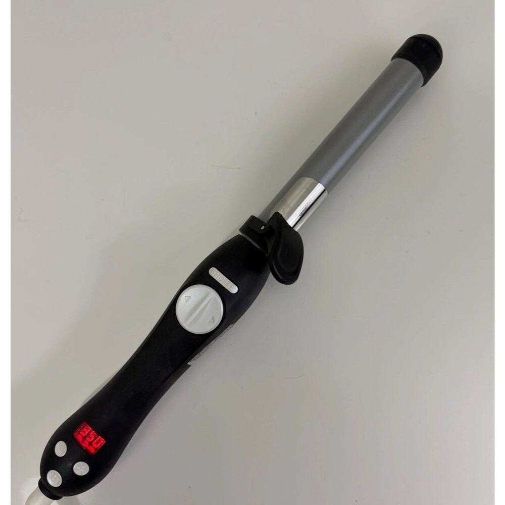 BeachWaver S1 BW1136S1 Rotating 1” Curling Iron Black and Silver Tested Working